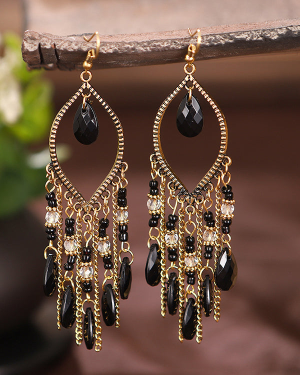 Vintage Waterdrop Tassel Earrings