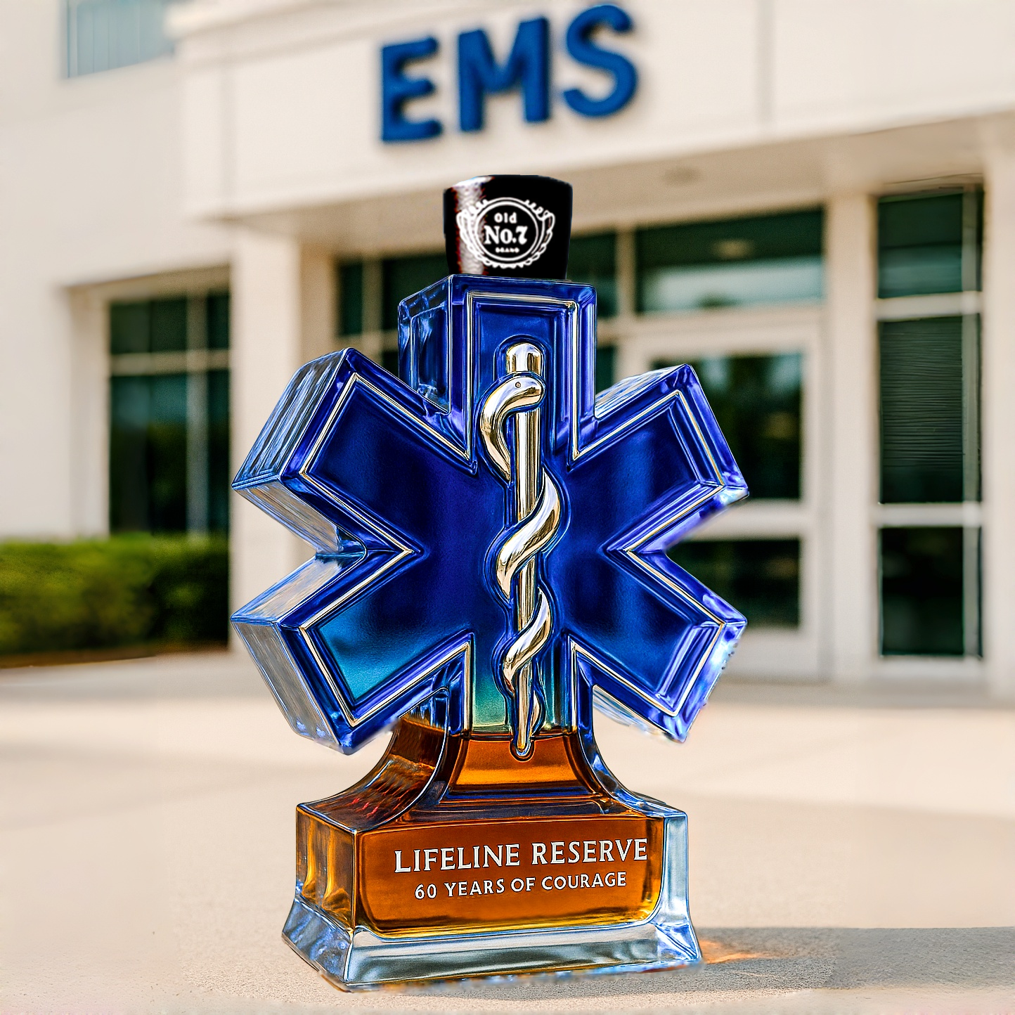 EMS 60th Anniversary Lifeline Reserve Whiskey Bottle
