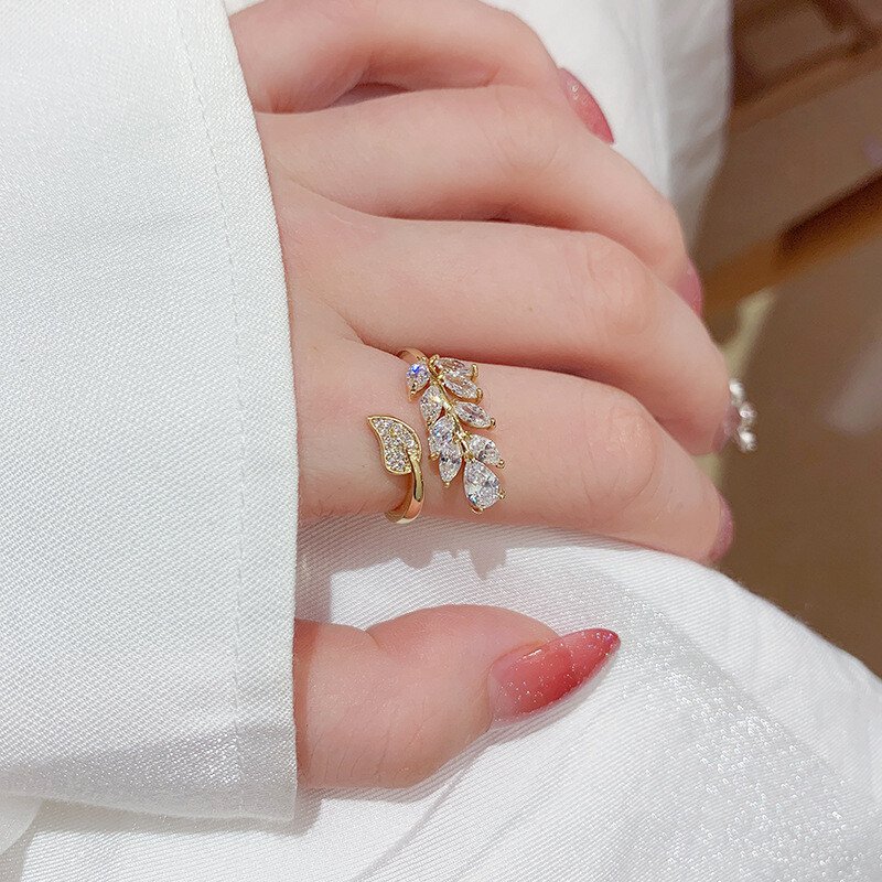 Valerie Crystal Vine Ring Adjustable