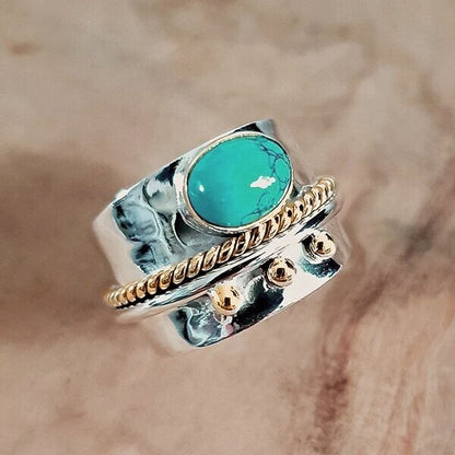 🔥 Last Day Promotion 70% OFF🔥-Sterling Silver Turquoise Wide Band Ring