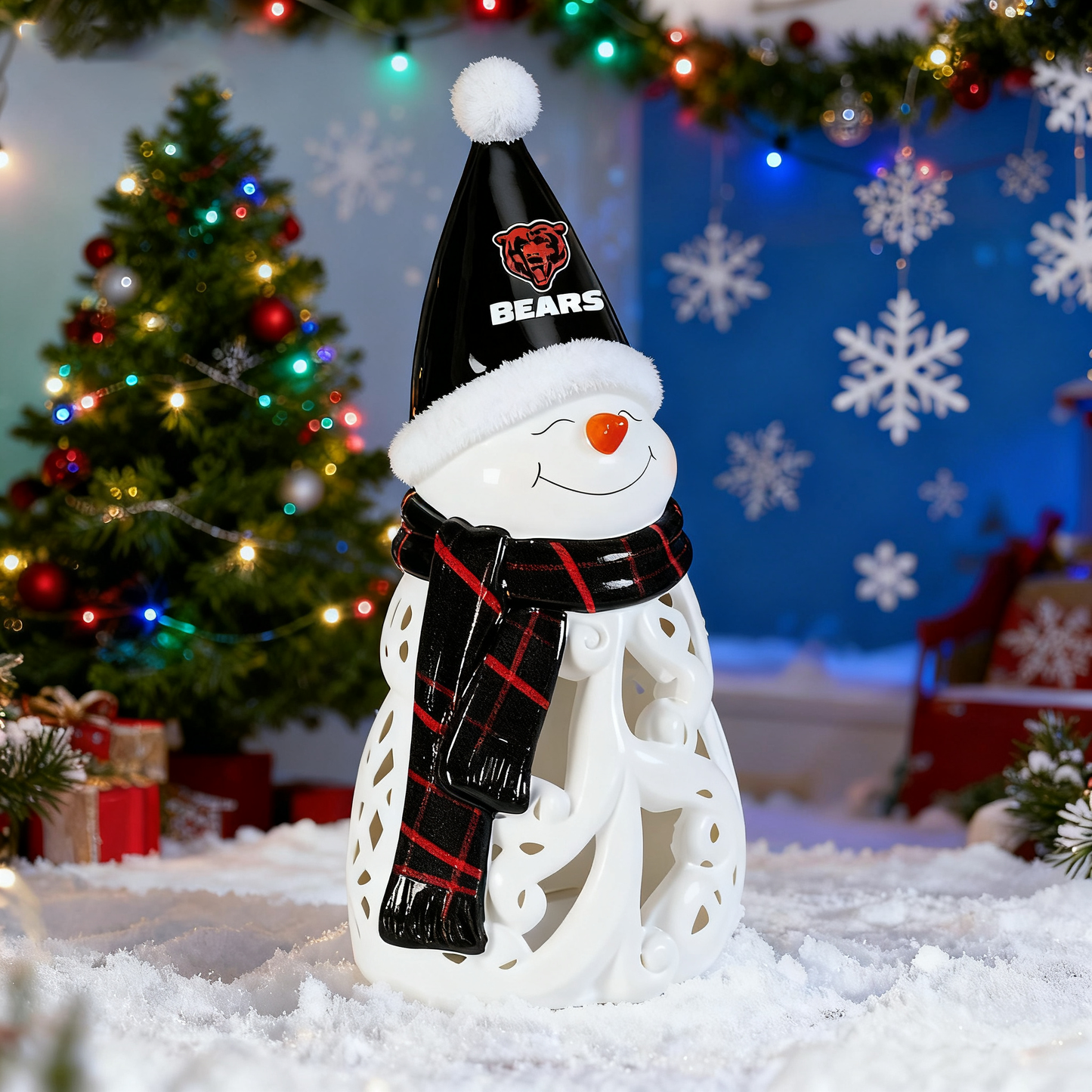 LED Christmas Snowman Decorative Lights with Football team