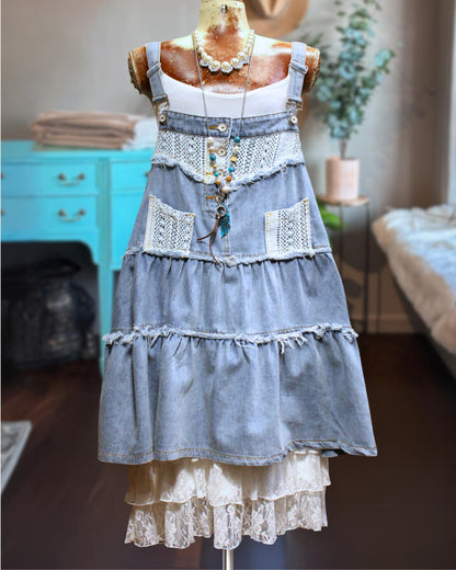 Denim and Lace Barnyard Dress