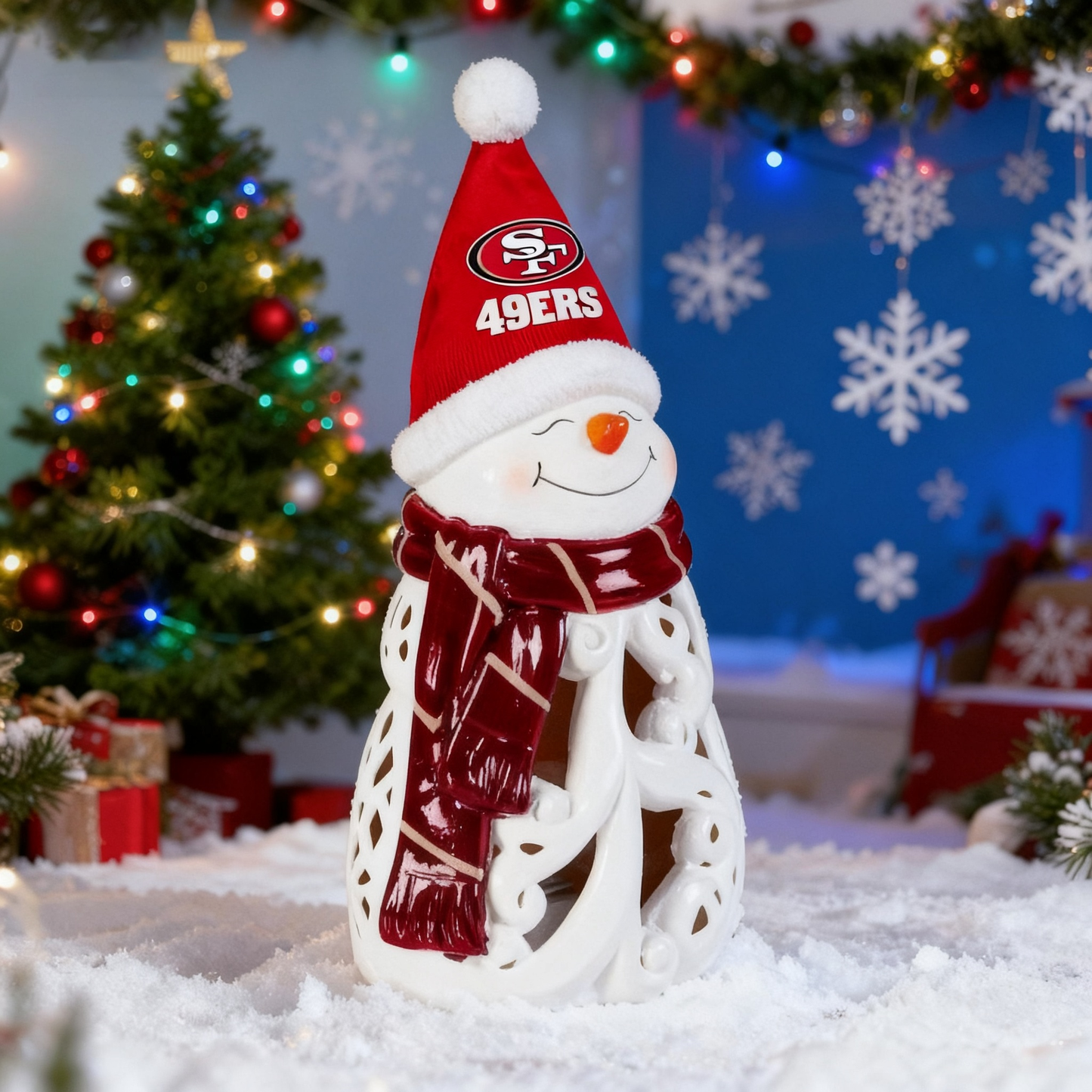 LED Christmas Snowman Decorative Lights with Football team