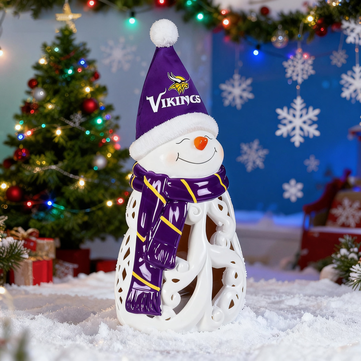 LED Christmas Snowman Decorative Lights with Football team