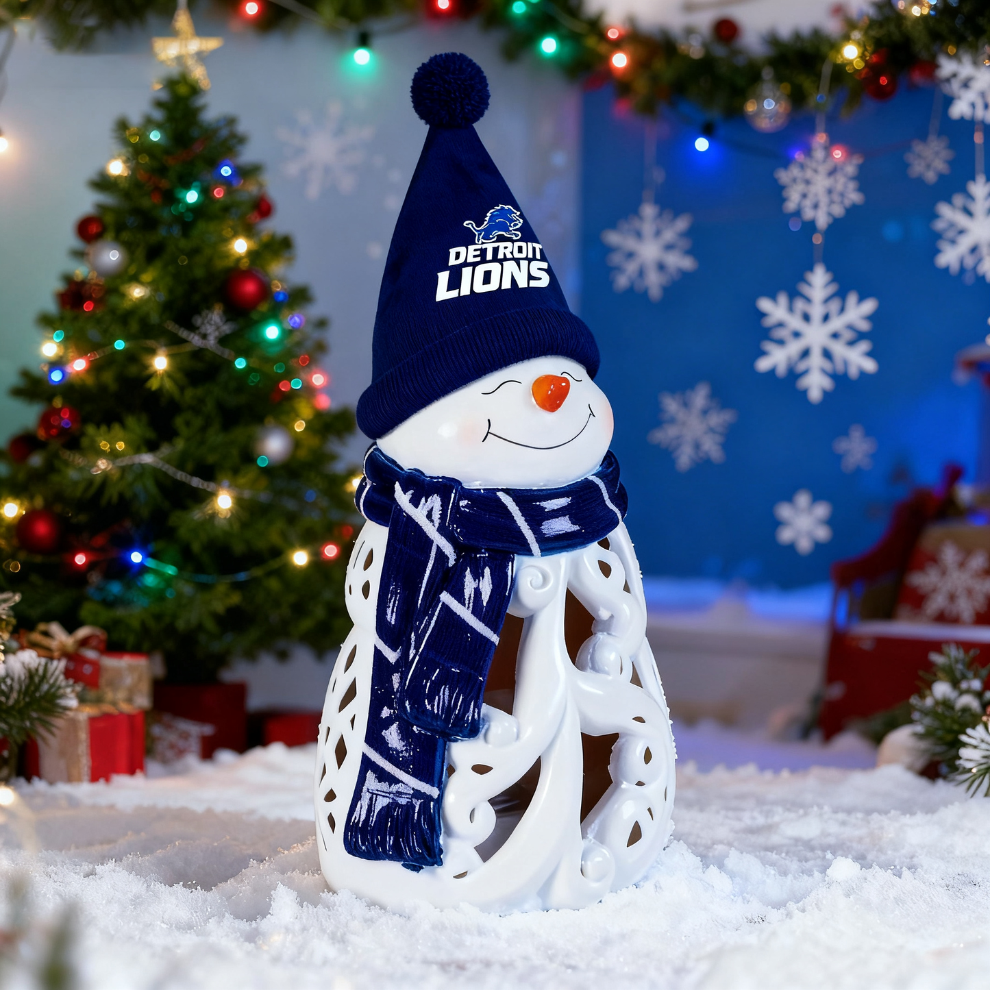 LED Christmas Snowman Decorative Lights with Football team