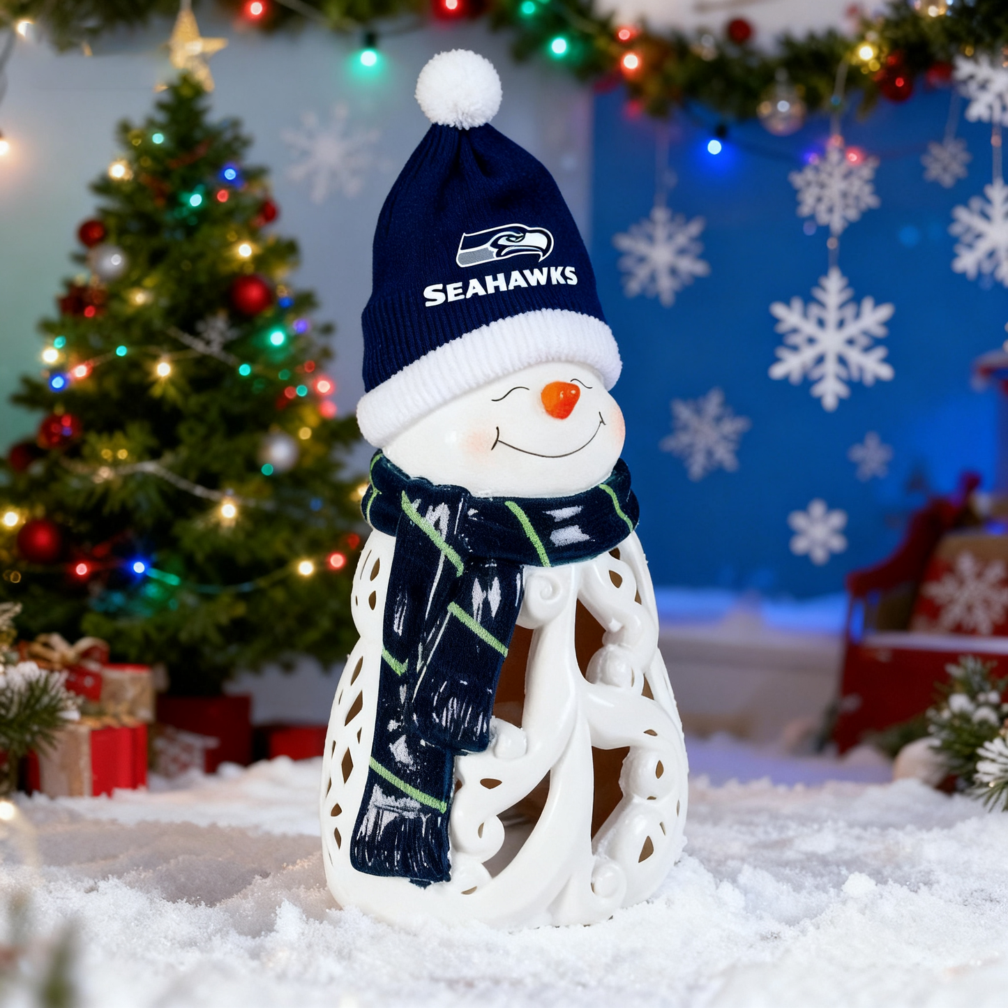LED Christmas Snowman Decorative Lights with Football team