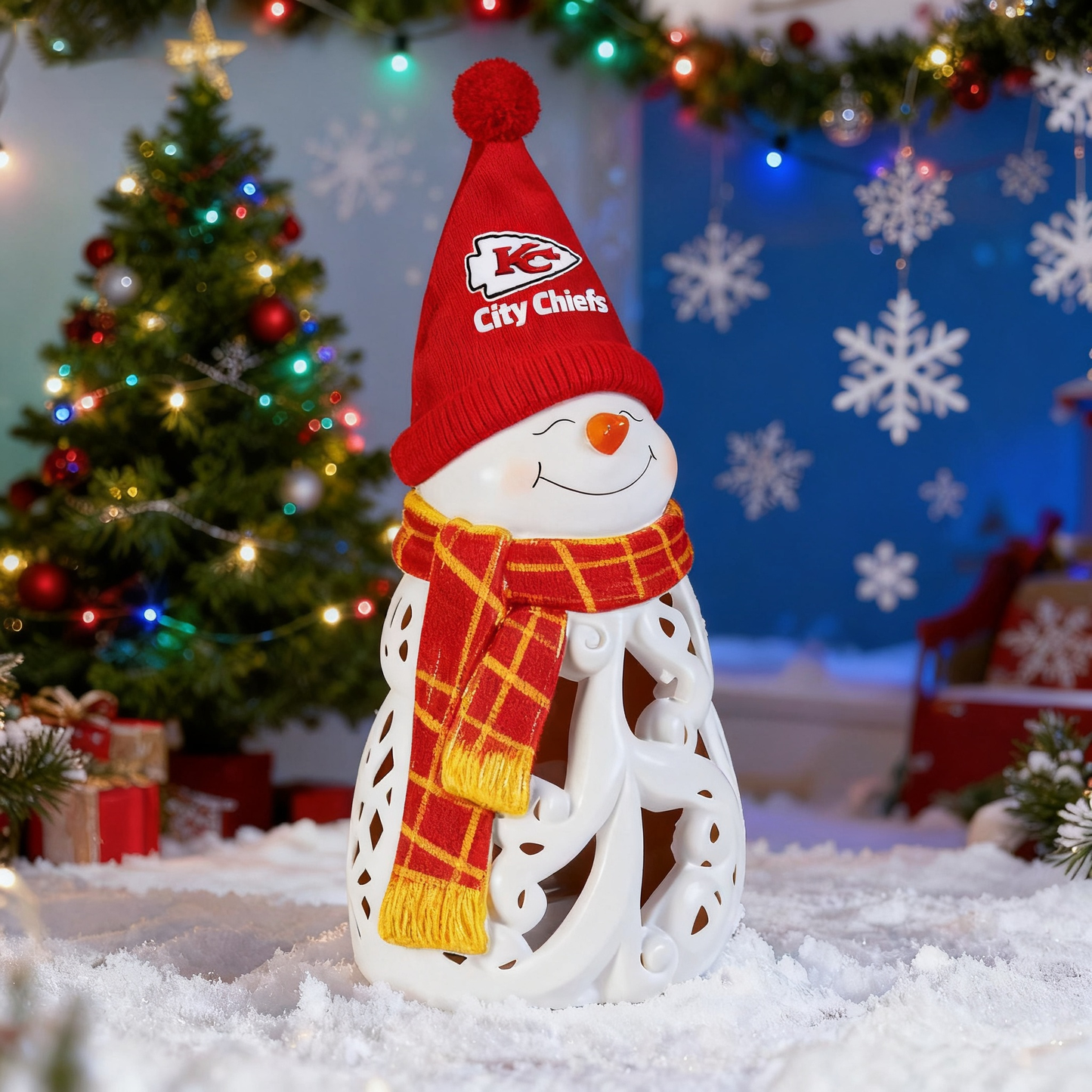 LED Christmas Snowman Decorative Lights with Football team