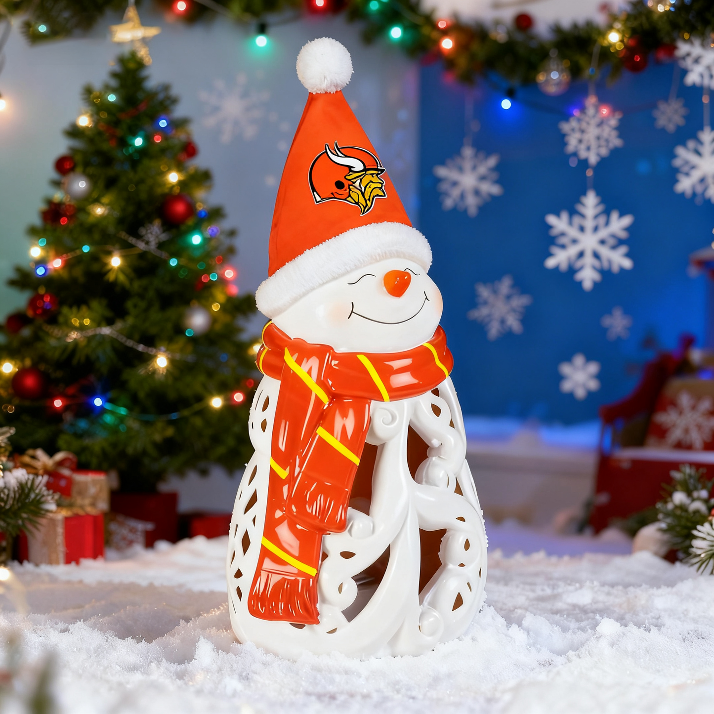 LED Christmas Snowman Decorative Lights with Football team