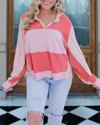 Cozy Cotton Colorblock Sweatshirt