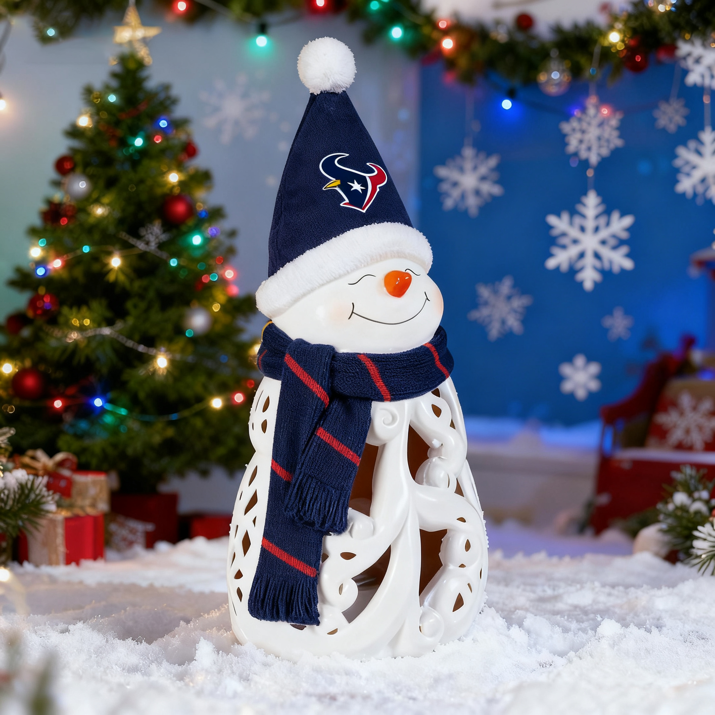 LED Christmas Snowman Decorative Lights with Football team