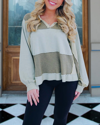 Cozy Cotton Colorblock Sweatshirt