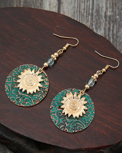 Sunflower Pattern Earrings