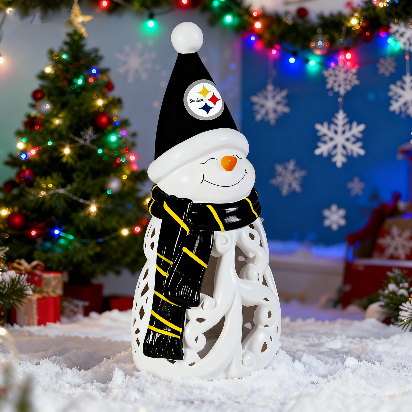LED Christmas Snowman Decorative Lights with Football team