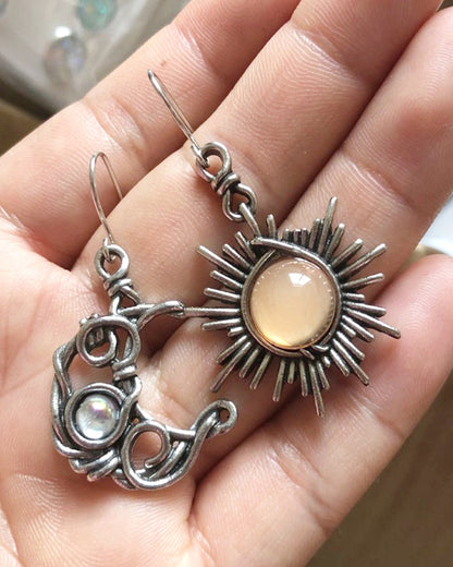 Vintage Sun Moon Earrings