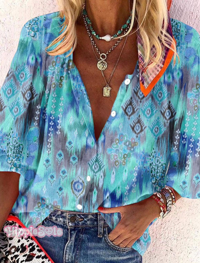 Women's Blouse Graphic Elegant Fashion Long Sleeve Basic Standing Collar Shirt