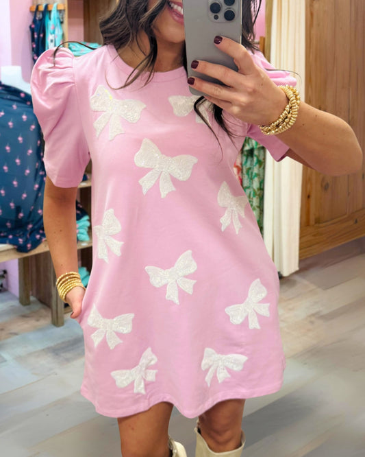 Sparkling Bow Mini Dress