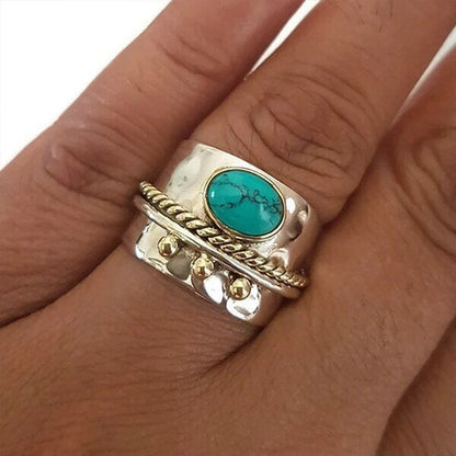🔥 Last Day Promotion 70% OFF🔥-Sterling Silver Turquoise Wide Band Ring