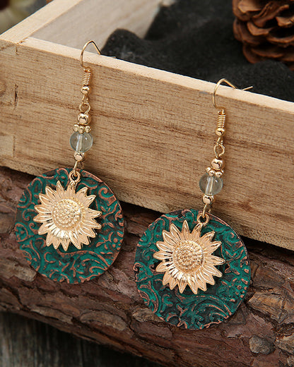 Sunflower Pattern Earrings