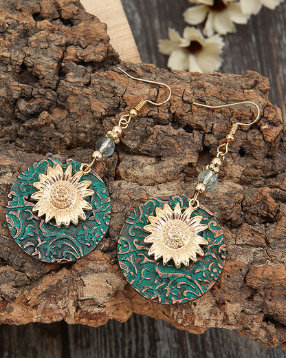 Sunflower Pattern Earrings