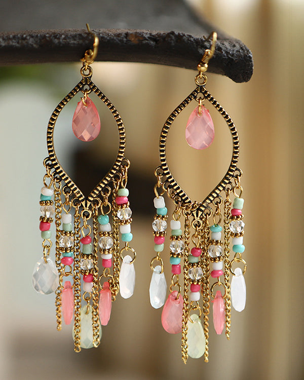Vintage Waterdrop Tassel Earrings