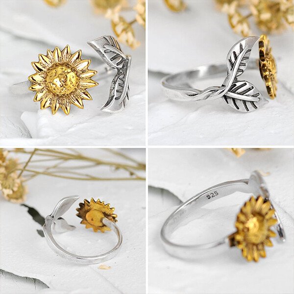 "You Are My Sunshine "Sunflower Adjustable Ring