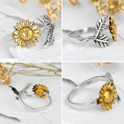 "You Are My Sunshine "Sunflower Adjustable Ring