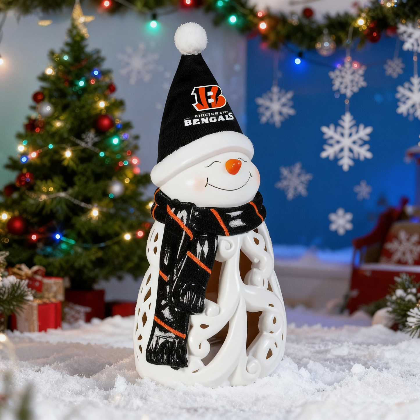 LED Christmas Snowman Decorative Lights with Football team