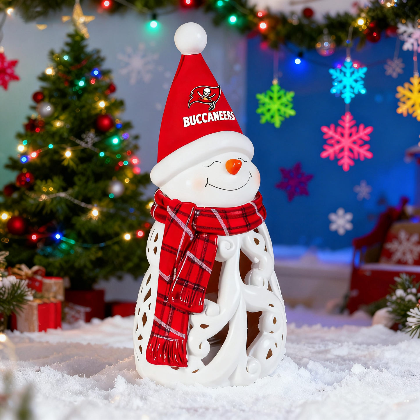 LED Christmas Snowman Decorative Lights with Football team