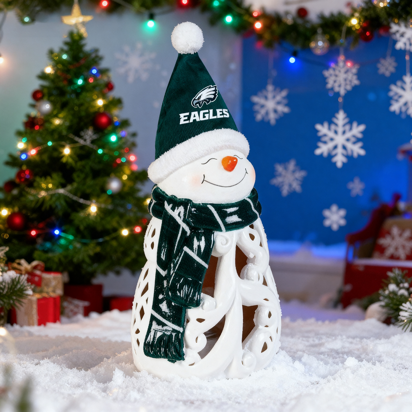 LED Christmas Snowman Decorative Lights with Football team