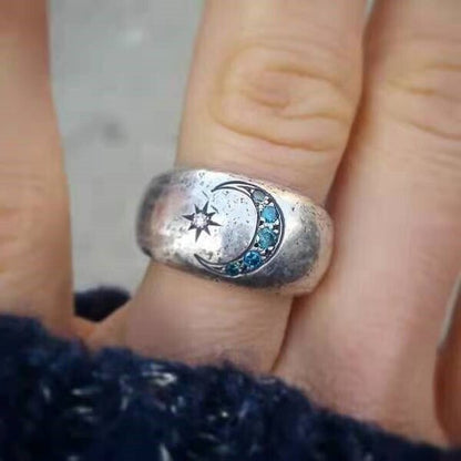 🔥 Last Day Promotion 70% OFF🔥Silver Star Moon Ring🌙