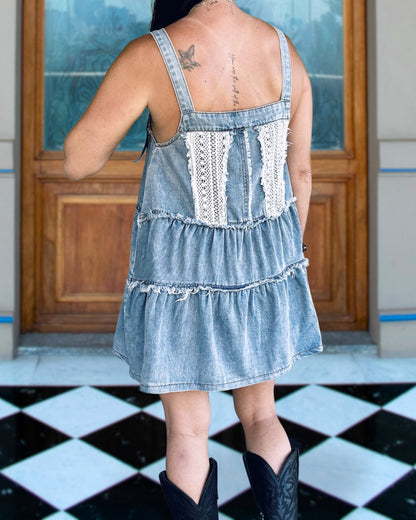 Denim and Lace Barnyard Dress