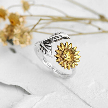 "You Are My Sunshine "Sunflower Adjustable Ring