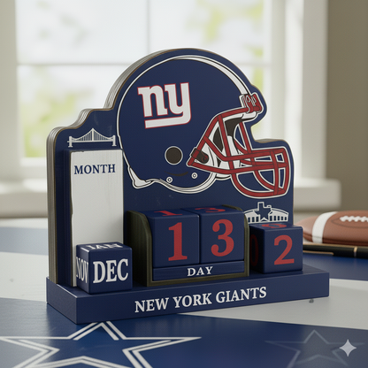 NFL Football Team Perpetual Wood Block Calendar
