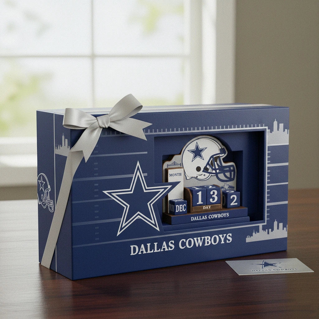 NFL Football Team Perpetual Wood Block Calendar