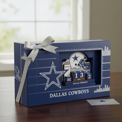 NFL Football Team Perpetual Wood Block Calendar