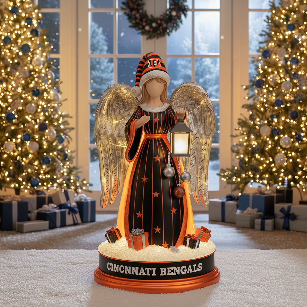 Holiday Guardian Angel Statue - Festive Home Decor