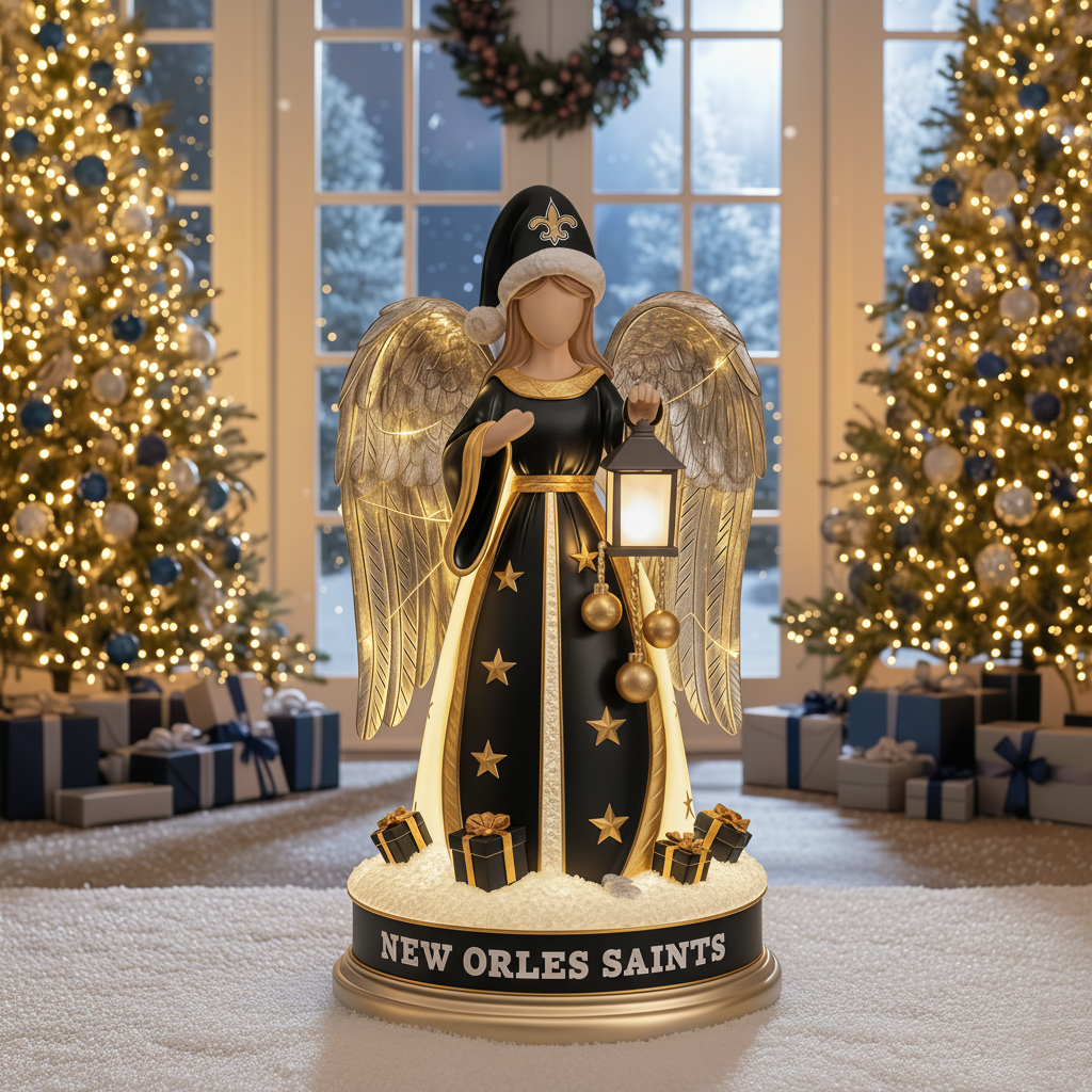 Holiday Guardian Angel Statue - Festive Home Decor