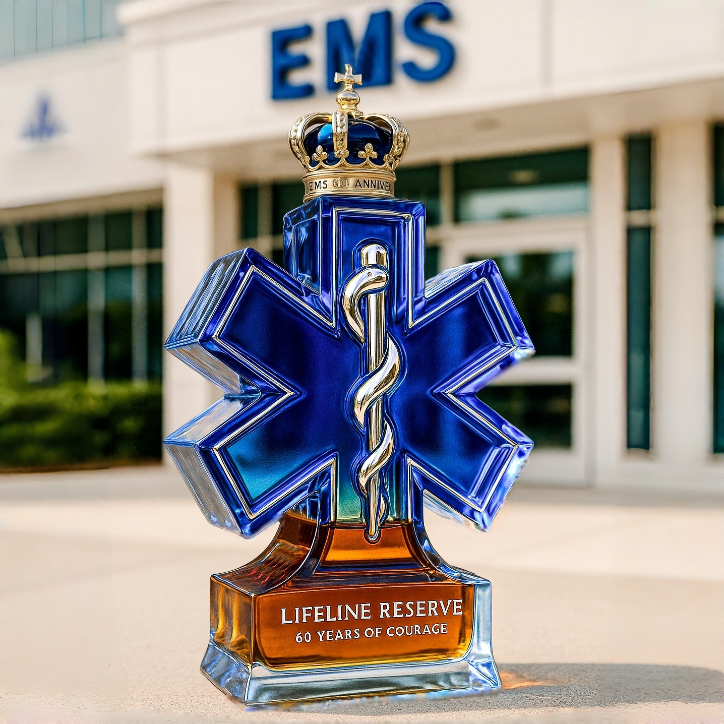 EMS 60th Anniversary Lifeline Reserve Whiskey Bottle