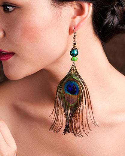 Peacock Feather Earrings