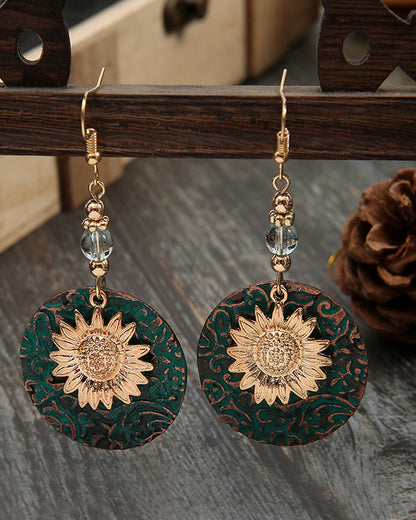 Sunflower Pattern Earrings