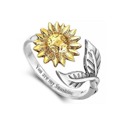 "You Are My Sunshine "Sunflower Adjustable Ring