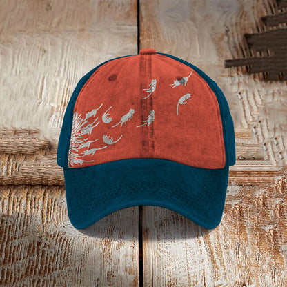 Abstract Creative Dandelion And Cat Painting Art Retro Casual Cap