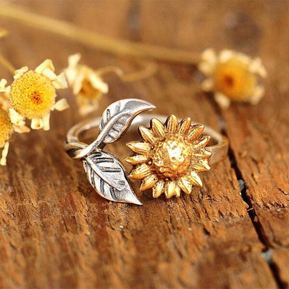 "You Are My Sunshine "Sunflower Adjustable Ring