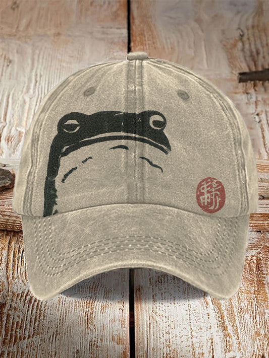 Japanese Art Frog Pattern Cap