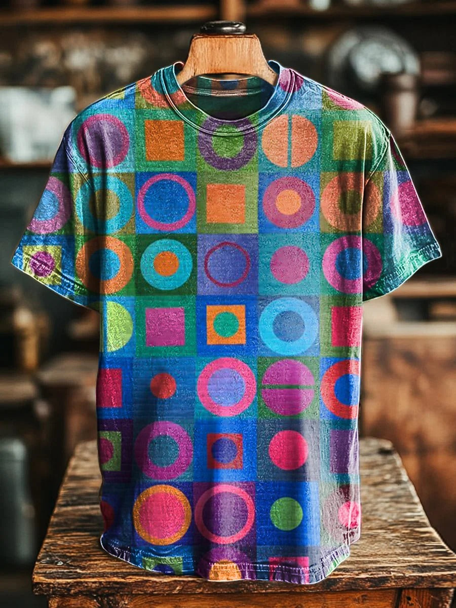 Women's Retro Abstraction Art Print Casual Cotton Linen Shirt